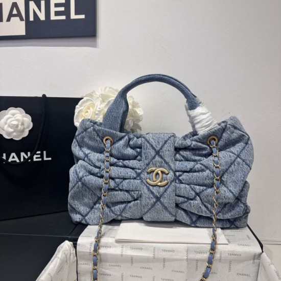 Replica Bora Pari a fiocco Chanel 25K Denim lavato AS5851 Nero Imitazioni Replica Bora Pari a fiocco Chanel 25K Denim lavato AS5851 Nero