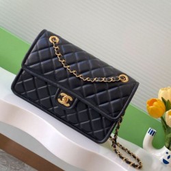 Replica Borse  Sweet Flap Chanel 24K Pelle di vacchetta oliata e cerata AS5145 Nero
