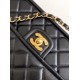 Replica Borse  Sweet Flap Chanel 24K Pelle di vacchetta oliata e cerata AS5145 Nero