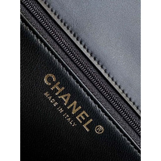 Replica Borse  Sweet Flap Chanel 24K Pelle di vacchetta oliata e cerata AS5145 Nero