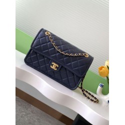 Sweet Flap Chanel 24K Pelle di vacchetta oliata e cerata AS5145 Blu