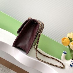 Replica Borsa Chanel Sweet Flap 24K Pelle di vacchetta oliata e cerata AS5145 Borgogna