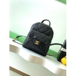 Zaino Chanel 25K Pelle di vitello granata AS5793 Nero