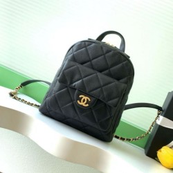 Replica Zaino Chanel 25K Pelle di vitello granata AS5793 Nero