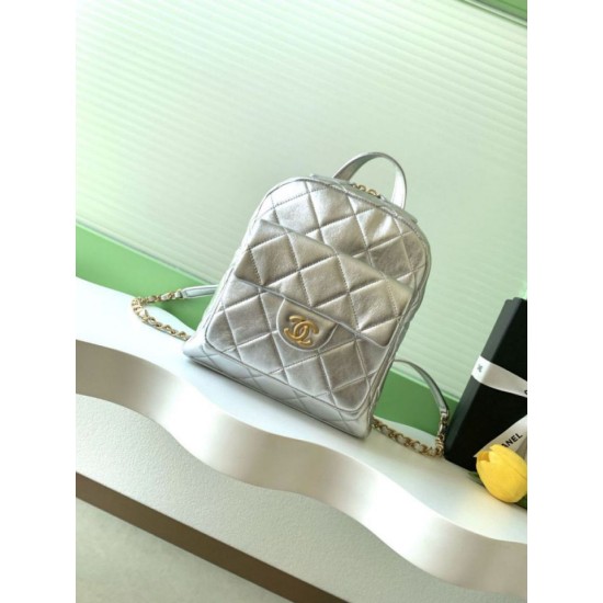 Replica Zaino Chanel 25K Pelle di vitello granata AS5793 Argento Imitazioni Replica Zaino Chanel 25K Pelle di vitello granata AS5793 Argento