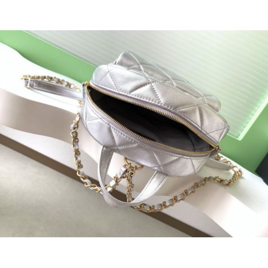 Replica Zaino Chanel 25K Pelle di vitello granata AS5793 Argento Imitazioni Replica Zaino Chanel 25K Pelle di vitello granata AS5793 Argento