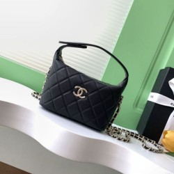 Replica Pochette Chanel 25S con catena Pelle di vitello granata AP4747 Nero