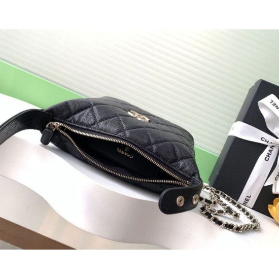 Replica Pochette Chanel 25S con catena Pelle di vitello granata AP4747 Nero Imitazioni Replica Pochette Chanel 25S con catena Pelle di vitello granata AP4747 Nero