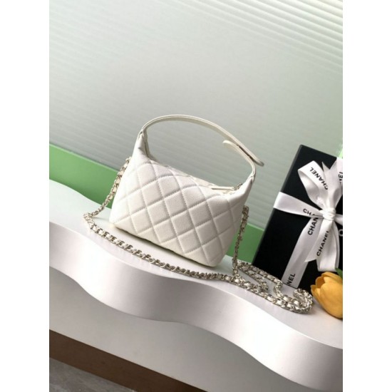 Replica Pochette Chanel 25S con catena Pelle di vitello granata AP4747 Bianco Imitazioni Replica Pochette Chanel 25S con catena Pelle di vitello granata AP4747 Bianco