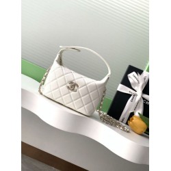 Pochette Chanel 25S con catena Pelle di vitello granata AP4747 Bianco