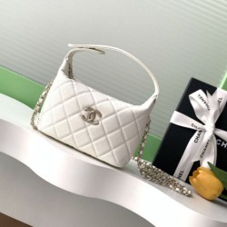 Replica Pochette Chanel 25S con catena Pelle di vitello granata AP4747 Bianco