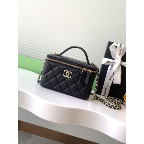 Replica Borsa a tracolla Chanel 25C Vanity con catena AP4404 Nero Imitazioni Replica Borsa a tracolla Chanel 25C Vanity con catena AP4404 Nero