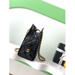 Borsa tote Chanel grande con tracolla a catena AS5303 Nero Borsa tote Chanel grande con tracolla a catena AS5303 Nero