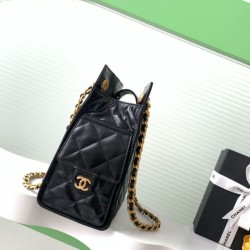 Replica Borsa tote Chanel grande con tracolla a catena AS5303 Nero Imitazioni Replica Borsa tote Chanel grande con tracolla a catena AS5303 Nero