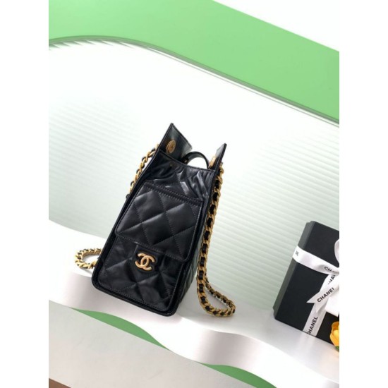 Replica Borsa tote Chanel grande con tracolla a catena AS5303 Nero Imitazioni Replica Borsa tote Chanel grande con tracolla a catena AS5303 Nero