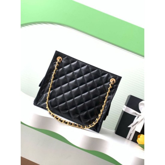 Replica Borsa tote Chanel grande con tracolla a catena AS5303 Nero Imitazioni Replica Borsa tote Chanel grande con tracolla a catena AS5303 Nero