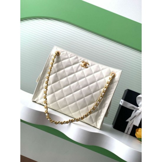 Replica Borse  tote Chanel grande con tracolla a catena AS5303 Bianco