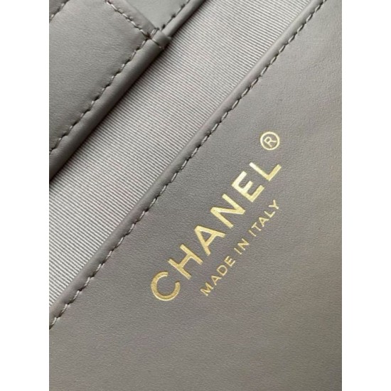Replica Borsa tote Chanel grande con tracolla a catena AS5303 Scamosciato Grigio