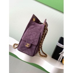 Borse tote Chanel grande con tracolla a catena AS5303 Scamosciato Viola Borse tote Chanel grande con tracolla a catena AS5303 Scamosciato Viola