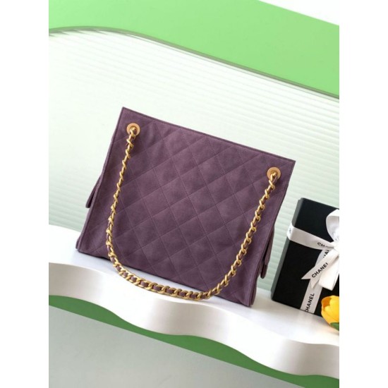 Replica Borse tote Chanel grande con tracolla a catena AS5303 Scamosciato Viola Imitazioni Replica Borse tote Chanel grande con tracolla a catena AS5303 Scamosciato Viola