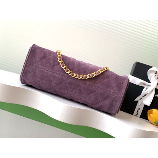 Replica Borse tote Chanel grande con tracolla a catena AS5303 Scamosciato Viola Imitazioni Replica Borse tote Chanel grande con tracolla a catena AS5303 Scamosciato Viola