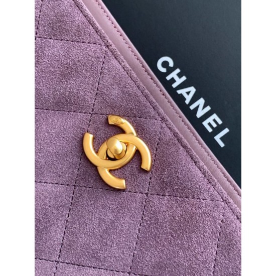 Replica Borse tote Chanel grande con tracolla a catena AS5303 Scamosciato Viola Imitazioni Replica Borse tote Chanel grande con tracolla a catena AS5303 Scamosciato Viola
