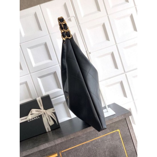 Replica Borse hobo Chanel Maxi AS5839 Pelle di vitello nera Imitazioni Replica Borse hobo Chanel Maxi AS5839 Pelle di vitello nera
