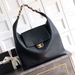 Replica Borse  hobo Chanel Maxi AS5839 Pelle di vitello nera