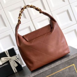 Replica Borsa hobo Chanel Maxi AS5839 Pelle di vitello marrone Imitazioni Replica Borsa hobo Chanel Maxi AS5839 Pelle di vitello marrone