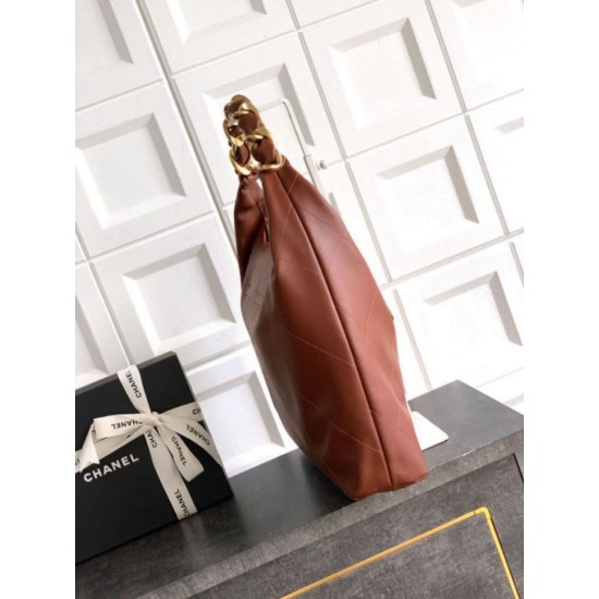 Replica Borsa hobo Chanel Maxi AS5839 Pelle di vitello marrone