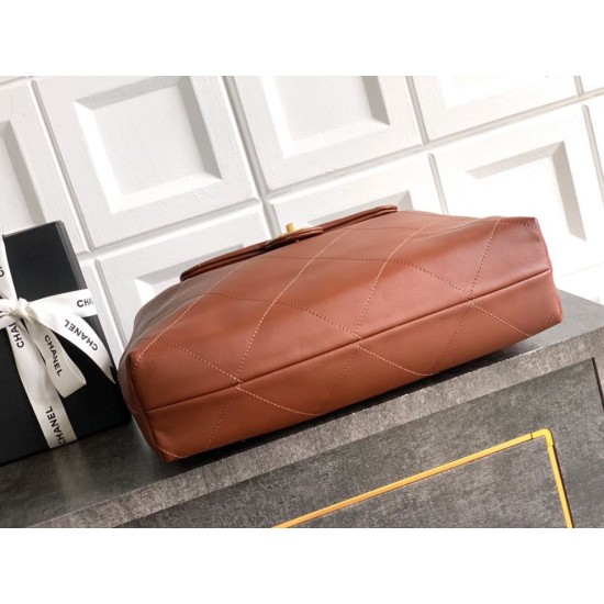 Replica Borsa hobo Chanel Maxi AS5839 Pelle di vitello marrone