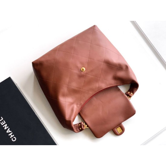 Replica Borsa hobo Chanel Maxi AS5839 Pelle di vitello marrone
