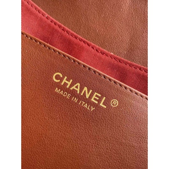 Replica Borsa hobo Chanel Maxi AS5839 Pelle di vitello marrone