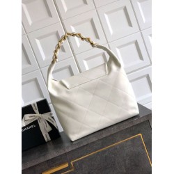Borsa hobo Chanel Maxi AS5839 Pelle di vitello bianca Borsa hobo Chanel Maxi AS5839 Pelle di vitello bianca