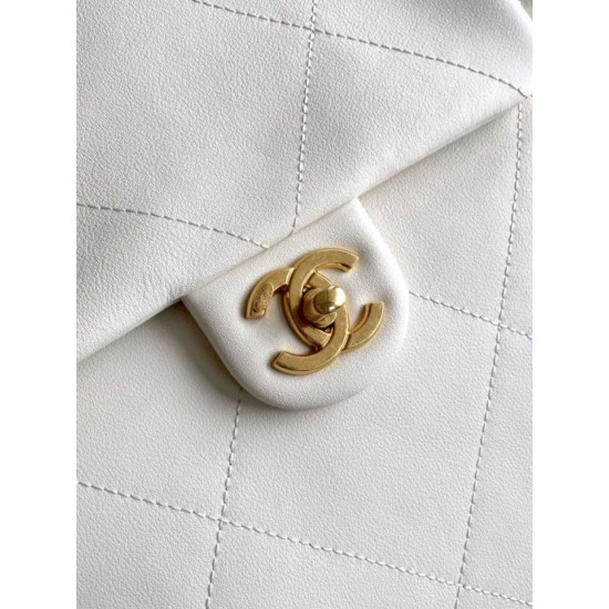 Replica Borsa hobo Chanel Maxi AS5839 Pelle di vitello bianca