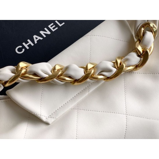 Replica Borsa hobo Chanel Maxi AS5839 Pelle di vitello bianca
