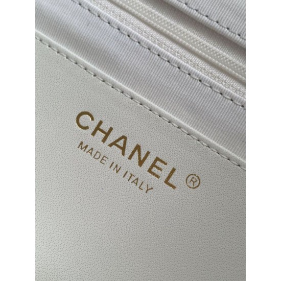 Replica Borsa hobo Chanel Maxi AS5839 Pelle di vitello bianca