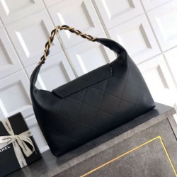Replica Borsa hobo Chanel AS5838 Pelle di vitello nera Imitazioni Replica Borsa hobo Chanel AS5838 Pelle di vitello nera