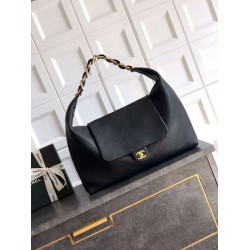 Borsa hobo Chanel AS5838 Pelle di vitello nera