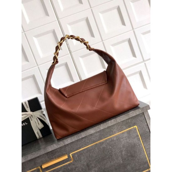 Replica Borsa hobo Chanel AS5838 Pelle di vitello marrone Imitazioni Replica Borsa hobo Chanel AS5838 Pelle di vitello marrone