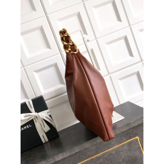 Replica Borsa hobo Chanel AS5838 Pelle di vitello marrone Imitazioni Replica Borsa hobo Chanel AS5838 Pelle di vitello marrone