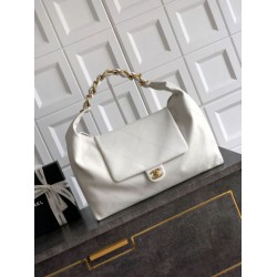Borsa Pari hobo Chanel AS5838 Pelle di vitello bianca