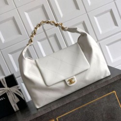 Replica Bora Pari hobo Chanel AS5838 Pelle di vitello bianca