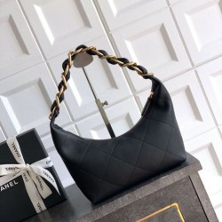 Replica Borsa Hobo Chanel Piccola AS5837 Pelle di Vitello Nera