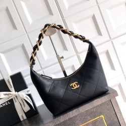 Replica Borsa Hobo Chanel Piccola AS5837 Pelle di Vitello Nera