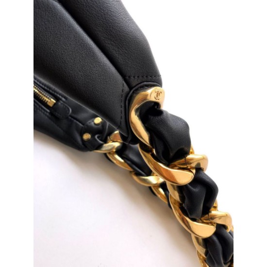 Replica Borsa Hobo Chanel Piccola AS5837 Pelle di Vitello Nera Imitazioni Replica Borsa Hobo Chanel Piccola AS5837 Pelle di Vitello Nera