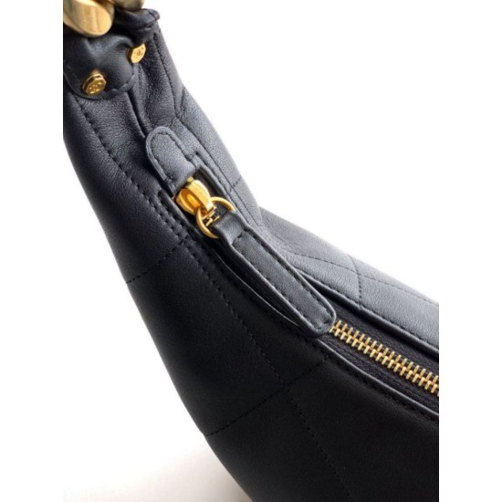 Replica Borsa Hobo Chanel Piccola AS5837 Pelle di Vitello Nera Imitazioni Replica Borsa Hobo Chanel Piccola AS5837 Pelle di Vitello Nera