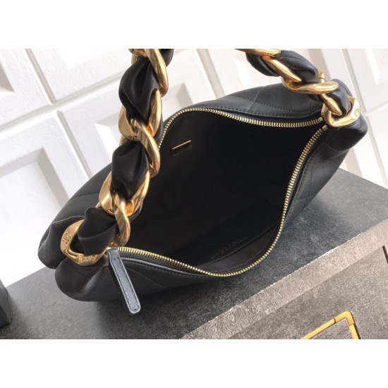Replica Borsa Hobo Chanel Piccola AS5837 Pelle di Vitello Nera Imitazioni Replica Borsa Hobo Chanel Piccola AS5837 Pelle di Vitello Nera