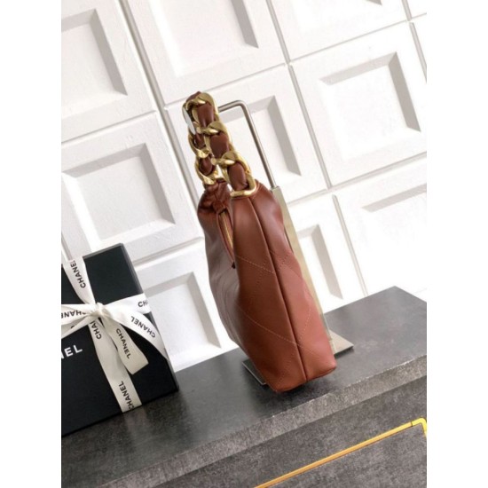 Replica Borsa Hobo Chanel Piccola AS5837 Pelle di Vitello Marrone Imitazioni Replica Borsa Hobo Chanel Piccola AS5837 Pelle di Vitello Marrone