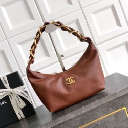 Replica Borsa Hobo Chanel Piccola AS5837 Pelle di Vitello Marrone